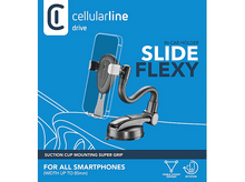 Charger l&#39;image dans la galerie, Un support de téléphone de voiture noir avec un téléphone dedans. Le support est fixé au tableau de bord et a une base à ventouse.
