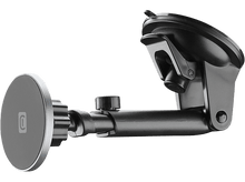 Charger l&#39;image dans la galerie, Support de téléphone de voiture noir avec ventouse et disque magnétique.
