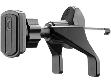 Charger l&#39;image dans la galerie, Support de voiture noir pour téléphone, avec clip et bras pivotant. Fond noir.
