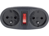 CHACON Bloc multiprise + Interrupteur Noir (47005)