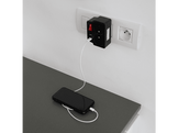 CHACON Prises Domino 2 x 16 A + 1 USBA + 1 USB-C Noir (48151)