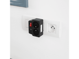 CHACON Prises Domino 2 x 16 A + 1 USBA + 1 USB-C Noir (48151)