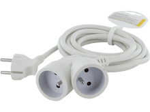 Charger l&#39;image dans la galerie, CHACON Rallonge Double Prise 3 m Blanc (66712)
