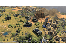 Charger l&#39;image dans la galerie, Une scène de jeu montre des chars et d&#39;autres véhicules militaires sur un terrain vert avec un ciel bleu.
