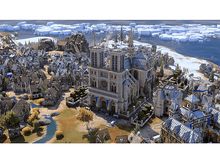 Charger l&#39;image dans la galerie, Cathédrale dans une ville avec bâtiments et glace en arrière-plan.
