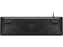 Charger l&#39;image dans la galerie, Clavier noir avec deux sections surélevées en haut et un cercle central, sur fond blanc.
