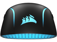 Charger l&#39;image dans la galerie, Souris gaming noire et bleue avec logo Corsair. Vue dessus et face avant.
