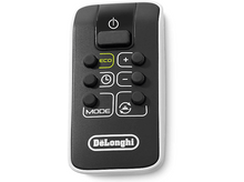 Charger l'image dans la galerie, Télécommande Delonghi en noir et blanc. Possède des boutons pour l'alimentation, l'éco, le mode et d'autres fonctions.
