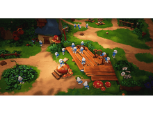 Charger l&#39;image dans la galerie, Un groupe de Schtroumpfs sur un pont près d&#39;une maison champignon.
