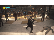 Charger l&#39;image dans la galerie, Un homme frappant des zombies avec une batte dans un centre commercial, un au sol.
