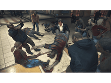 Charger l&#39;image dans la galerie, Zombies attaquant des personnes dans un magasin. Plusieurs personnes blessées au sol. Scène sanglante. Sombre. Horreur.
