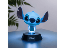 Charger l&#39;image dans la galerie, Figurine bleue de Stitch avec base lumineuse, sur une surface sombre, avec une douce lueur bleue.
