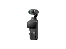 Charger l&#39;image dans la galerie, Caméra DJI Osmo Pocket noire avec un petit écran, sur fond blanc.
