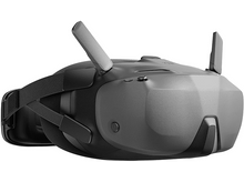 Charger l&#39;image dans la galerie, Casque VR gris. Antennes sur le dessus. Boutons à l&#39;avant. Sangle noire attachée.
