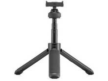 Charger l&#39;image dans la galerie, Un trépied mobile DJI Osmo noir, déployé, sur blanc.
