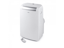 Charger l&#39;image dans la galerie, Un climatiseur blanc avec une télécommande sur fond blanc.

