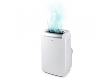 Charger l&#39;image dans la galerie, Climatiseur blanc émettant de l&#39;air bleu sur un fond blanc.
