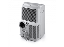 Charger l&#39;image dans la galerie, Un climatiseur portable blanc et gris. Il possède des aérations sur le côté.
