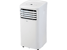 Charger l&#39;image dans la galerie, Climatiseur portable blanc avec de l&#39;air bleu qui sort.
