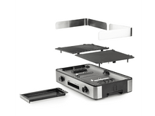 Charger l&#39;image dans la galerie, Gril démonté, montrant les pièces : base, plaque et accessoires.
