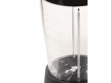 Charger l&#39;image dans la galerie, Pichet de mélangeur en plastique transparent avec des marques de volume et une base noire.
