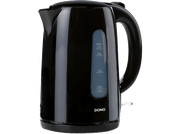Bouilloire électrique noire avec indicateur de niveau d'eau. Marque Domo.