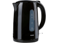 Bouilloire électrique noire avec indicateur de niveau d'eau. Marque Domo.