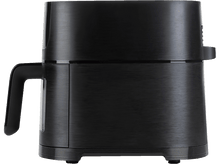 Charger l&#39;image dans la galerie, Friteuse à air noire avec poignée, sur fond blanc.
