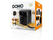 Charger l'image dans la galerie, Boîte pour une friteuse à air avec une image de la friteuse et de la nourriture. Texte sur la boîte.
