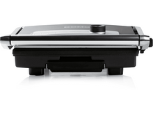 Charger l&#39;image dans la galerie, Un grill argenté et noir. C&#39;est un appareil fermé avec une poignée sur le dessus.
