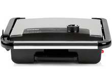 Charger l&#39;image dans la galerie, Grill électrique DOMO noir et argent, vue latérale, fond blanc.
