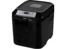 Charger l&#39;image dans la galerie, Machine à pain noire avec écran numérique et boutons de commande, vue de face, fond blanc.
