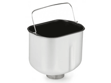 Charger l&#39;image dans la galerie, Une cuve à pain argentée avec une poignée. C&#39;est un récipient pour faire du pain.
