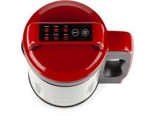 Charger l&#39;image dans la galerie, Appareil rouge, vue de dessus. Panneau de contrôle avec boutons: smooth, chunky, jam, blend, start et stop.
