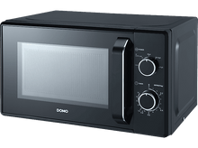 Charger l&#39;image dans la galerie, Un micro-ondes noir avec une poignée et un panneau de commande noirs. La marque &#39;DOMO&#39; est affichée.
