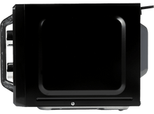 Charger l&#39;image dans la galerie, Un four à micro-ondes noir. La poignée, les boutons et le côté sont visibles. Il est isolé.
