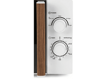 Charger l&#39;image dans la galerie, Commandes du micro-ondes en gros plan. Boutons et molettes pour régler la puissance et le temps.
