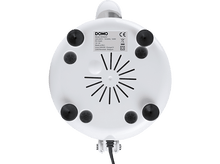 Charger l&#39;image dans la galerie, Le dessous du presse-agrumes blanc, montrant des ventouses noires et un cordon d&#39;alimentation.
