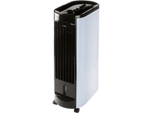 Charger l'image dans la galerie, Refroidisseur d'air blanc et noir, design vertical, marque Domo.
