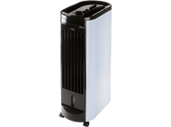 Refroidisseur d'air blanc et noir, design vertical, marque Domo.