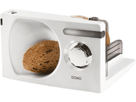 Trancheuse à pain blanche avec un pain à l