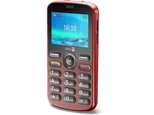 Charger l&#39;image dans la galerie, Téléphone portable rouge avec un écran affichant l&#39;heure 16:10 et une image de paysage.
