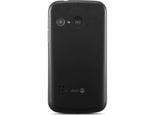 Charger l&#39;image dans la galerie, Dos de téléphone Doro noir avec caméra et haut-parleur, logo Doro blanc.
