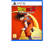 Boîte de jeu PS5 pour Dragon Ball Z: Kakarot. Goku en gi orange sur fond rouge.