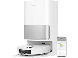 Aspirateur robot Dreame blanc et station d