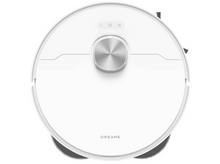 Charger l&#39;image dans la galerie, Aspirateur robot blanc, vue de dessus, avec le mot DREAME.
