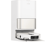 Charger l&#39;image dans la galerie, Aspirateur robot et station de charge blancs et dorés. Il est écrit &#39;DREAME&#39;.
