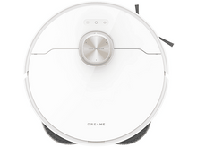 Charger l&#39;image dans la galerie, Aspirateur robot blanc, vue de dessus, avec boutons et design circulaire.

