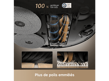 Charger l&#39;image dans la galerie, Composants de l&#39;aspirateur robot, montrant les brosses de nettoyage et la collecte de poussière.
