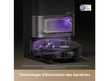Charger l&#39;image dans la galerie, Robot aspirateur avec système de désinfection UV, ouvert, avec texte en français.
